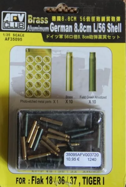 Afv Club - 8,8 mm L/56 SHELL CASE 